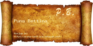Puns Bettina névjegykártya